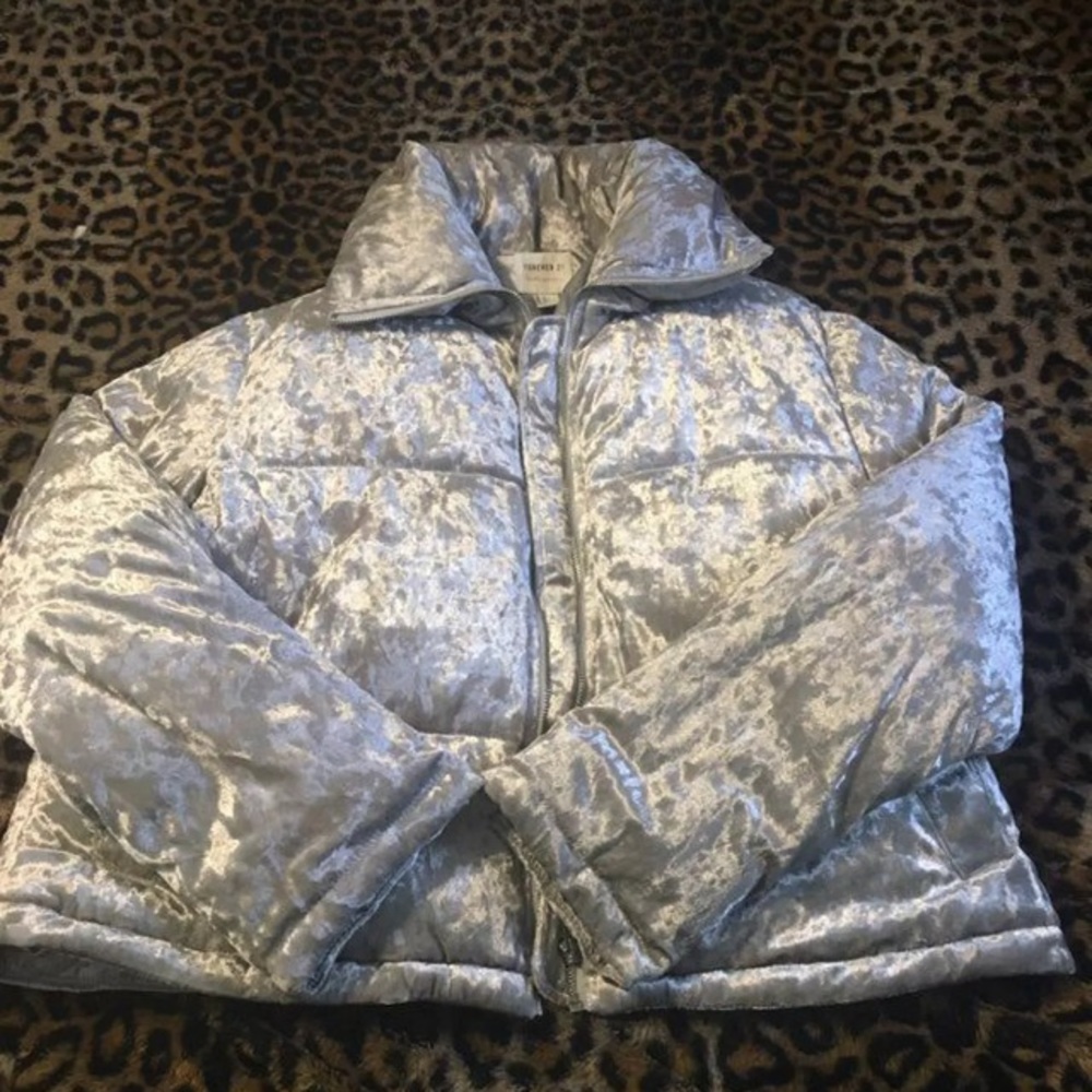 Velvet puffer jacket